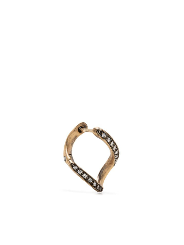 18k Yellow Gold Twist Diamond Single Earring