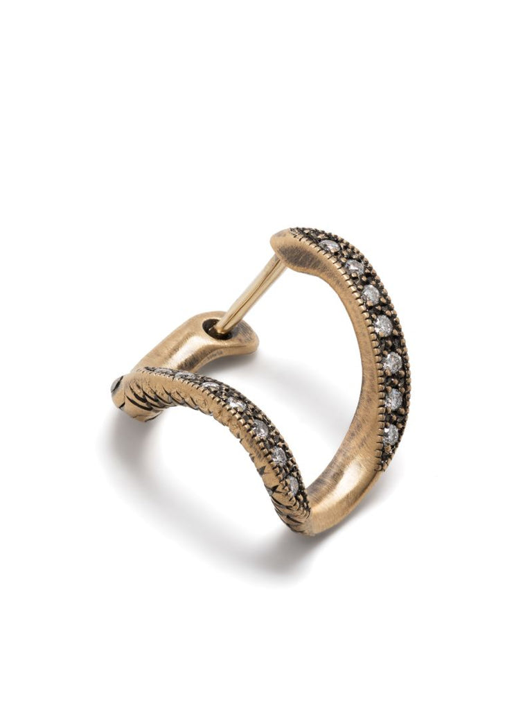 18k Yellow Gold Twist Diamond Single Earring