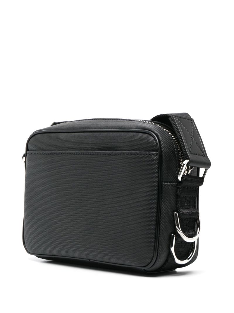 Black Logo Print Messenger Bag