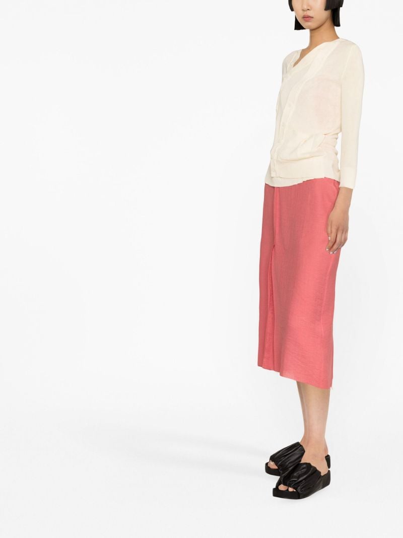 Yellow Ribbed Asymmetric Cardigan