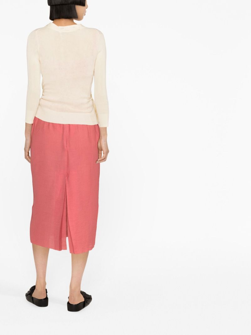 Yellow Ribbed Asymmetric Cardigan
