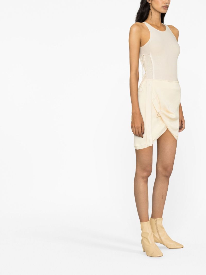 White Asymmetric Knitted Skirt