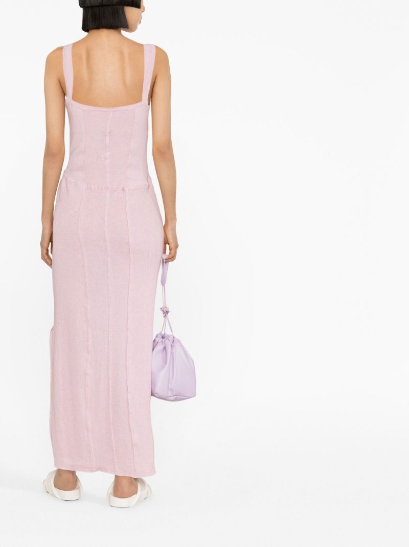 Pink Knit Corset Cotton Slip Dress