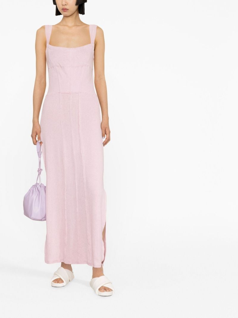 Pink Knit Corset Cotton Slip Dress