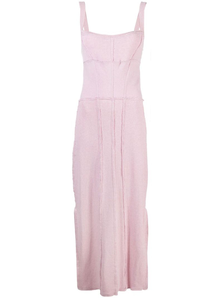 Pink Knit Corset Cotton Slip Dress