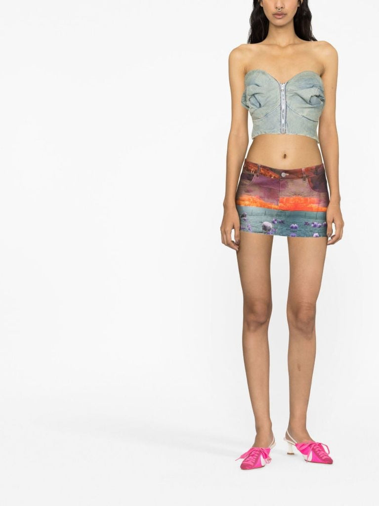 Red Miss Mini Graphic Print Skirt