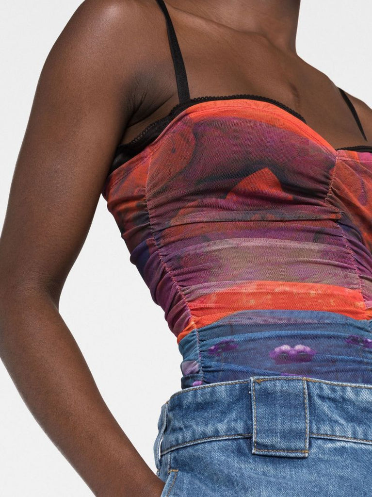 Orange Renzo Strapless Top