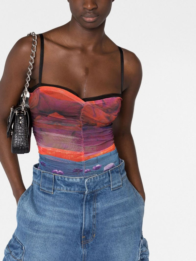 Orange Renzo Strapless Top
