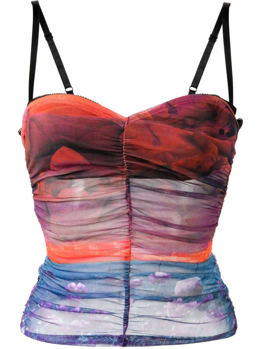 Orange Renzo Strapless Top