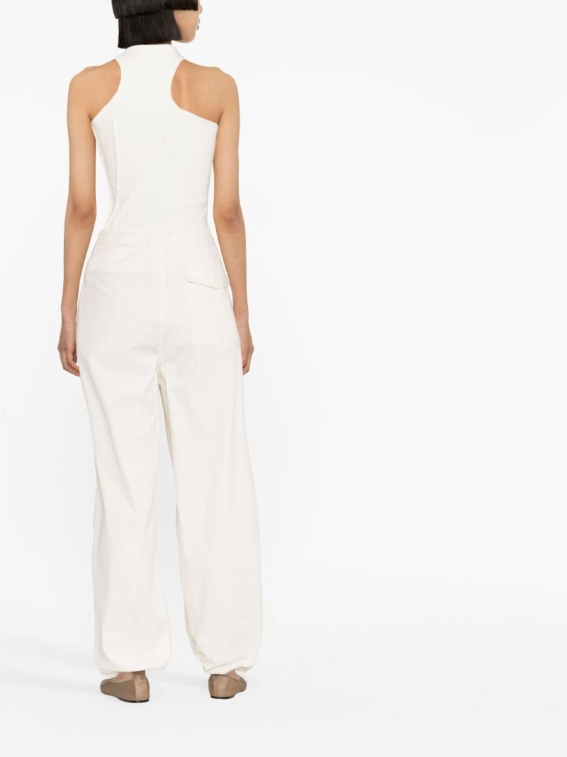White Ribbed-knit Tank Top
