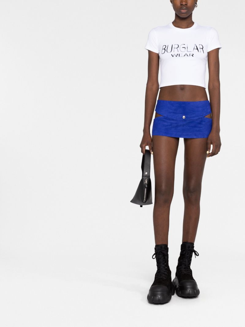 White Burglar Wear Cropped T-shirt
