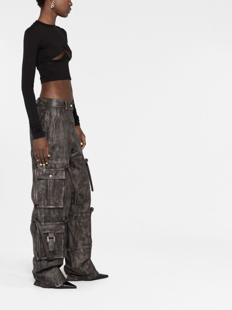 Black Cut-out Crop Top