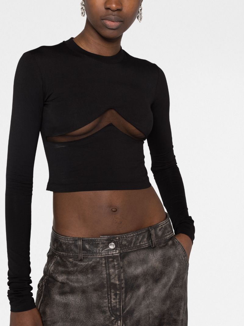 Black Cut-out Crop Top