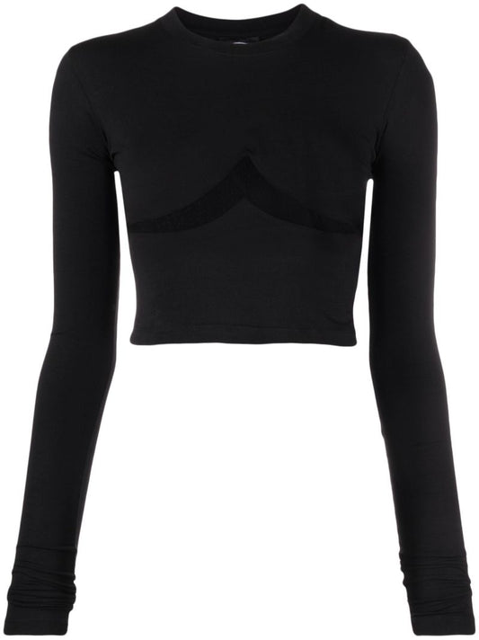 Black Cut-out Crop Top