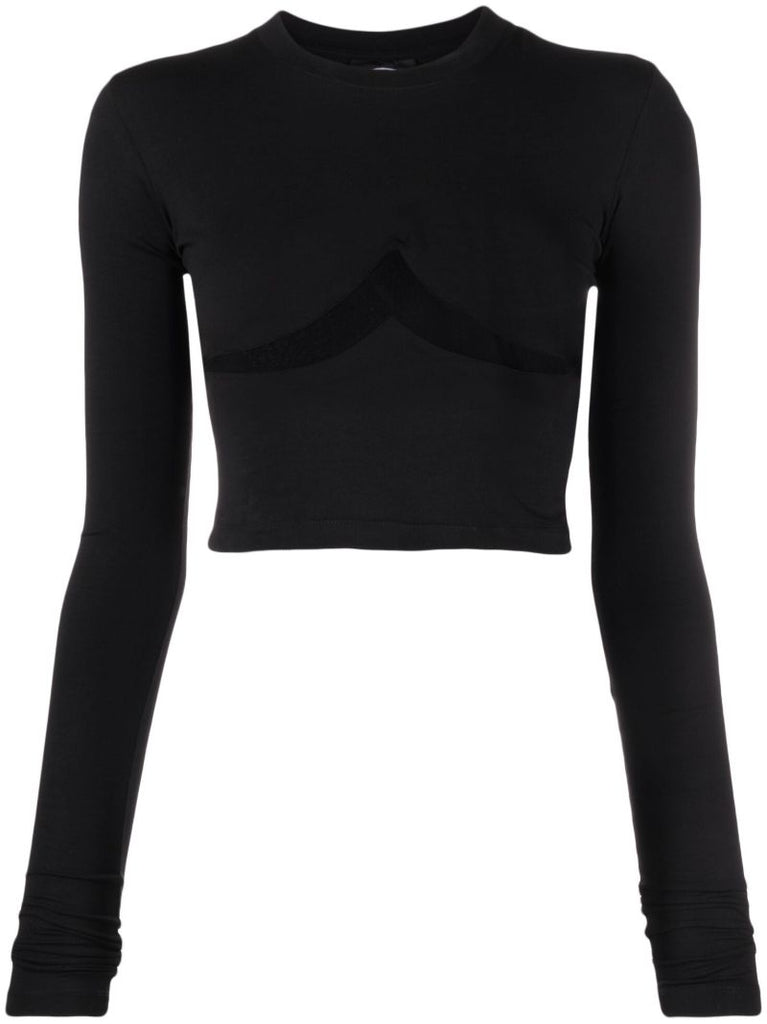 Black Cut-out Crop Top