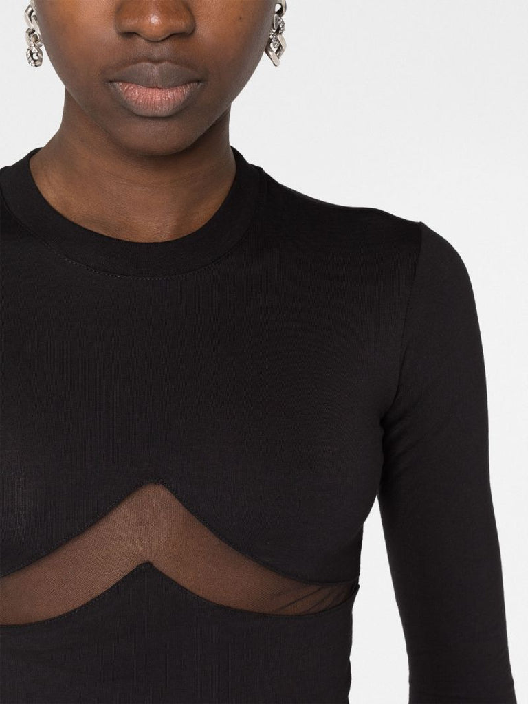 Black Cut-out Crop Top