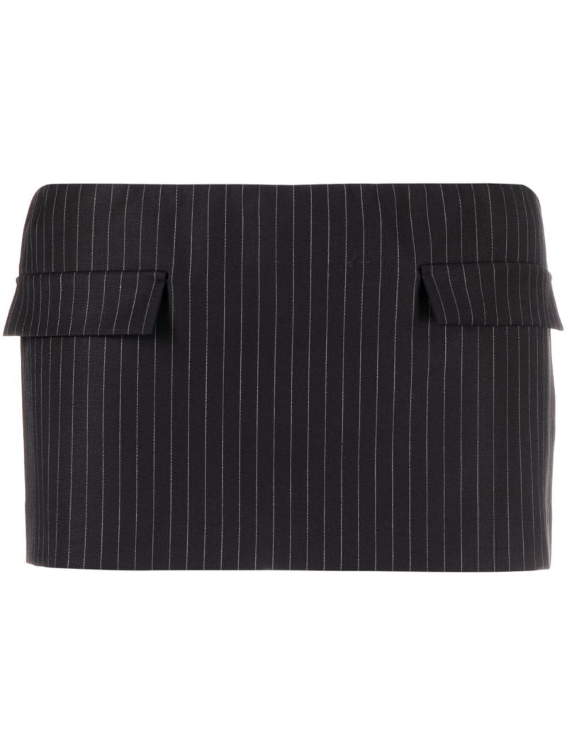 Black Pinstripe Mini Skirt