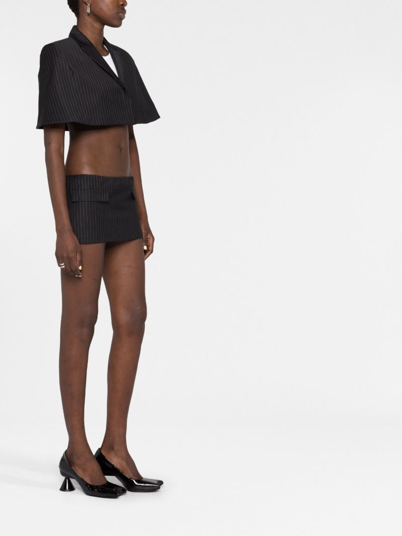 Black Pinstripe Mini Skirt
