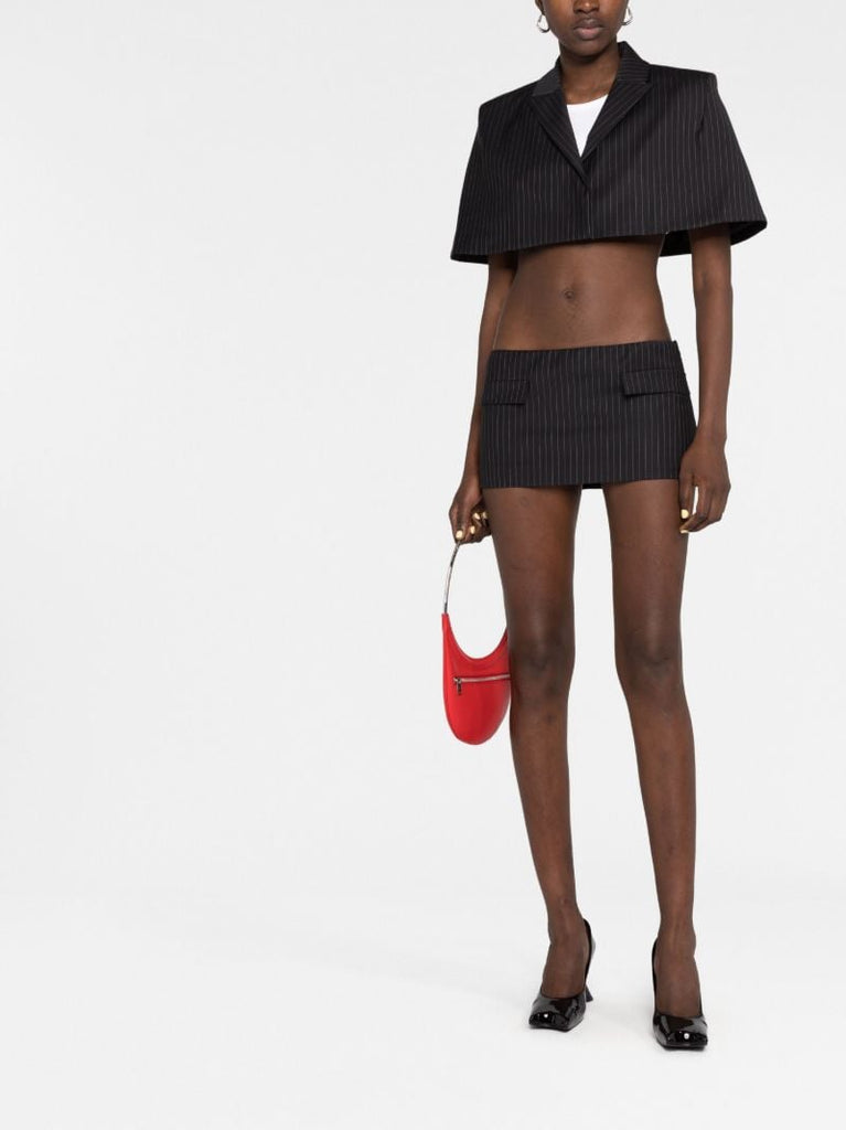 Black Pinstripe Mini Skirt