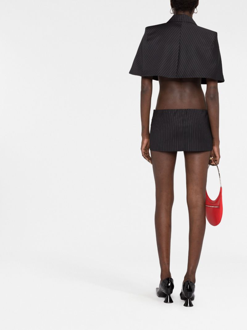Black Pinstripe Mini Skirt