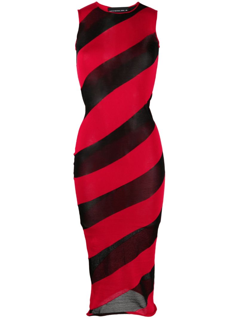 Multicoloured Striped Knitted Dress