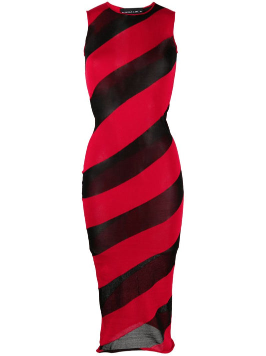 Multicoloured Striped Knitted Dress