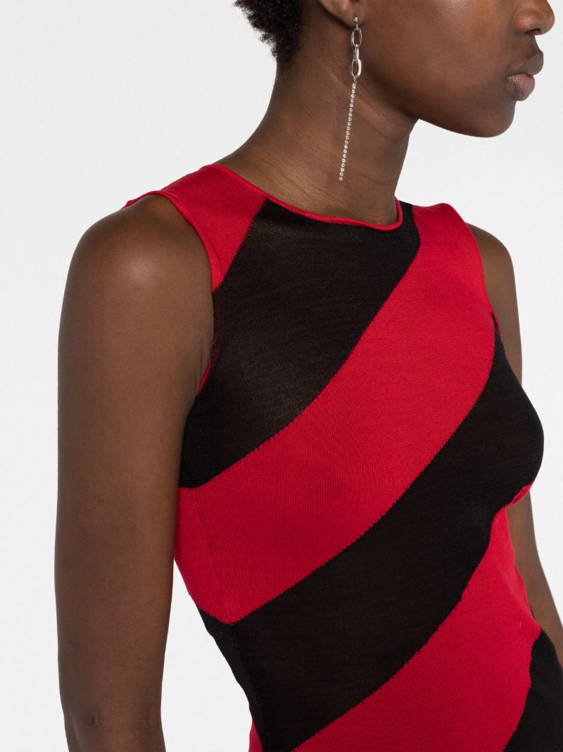 Multicoloured Striped Knitted Dress