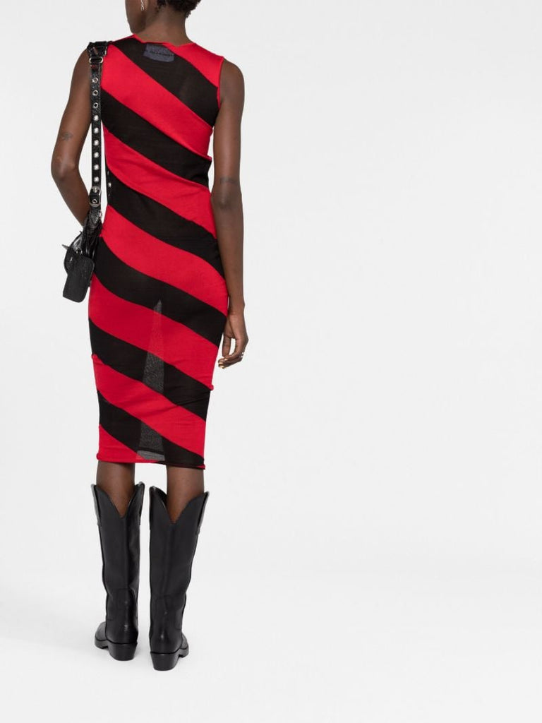 Multicoloured Striped Knitted Dress