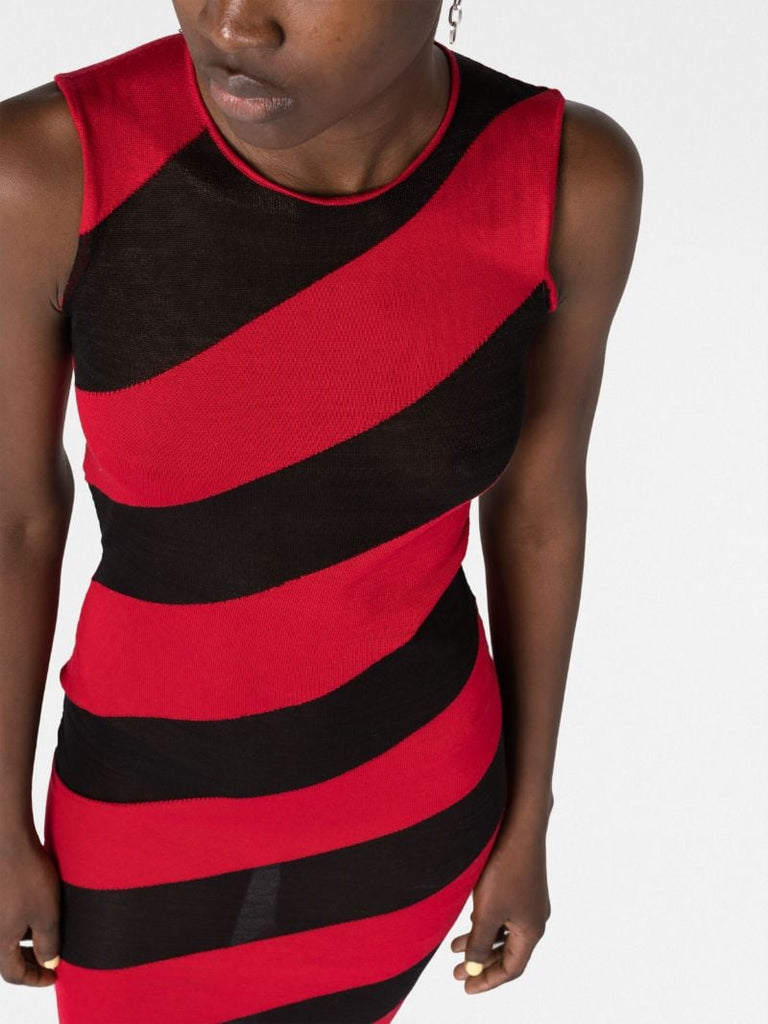 Multicoloured Striped Knitted Dress