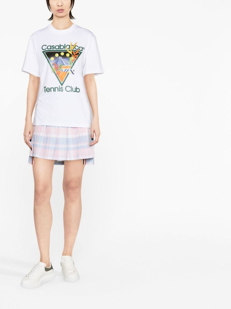 White Tennis Club Print T-shirt