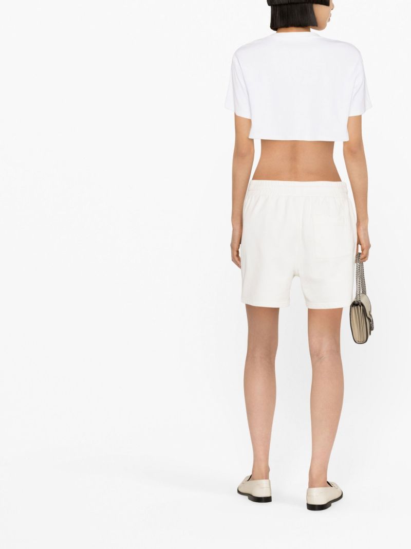 White Embroidered Logo Track Pants