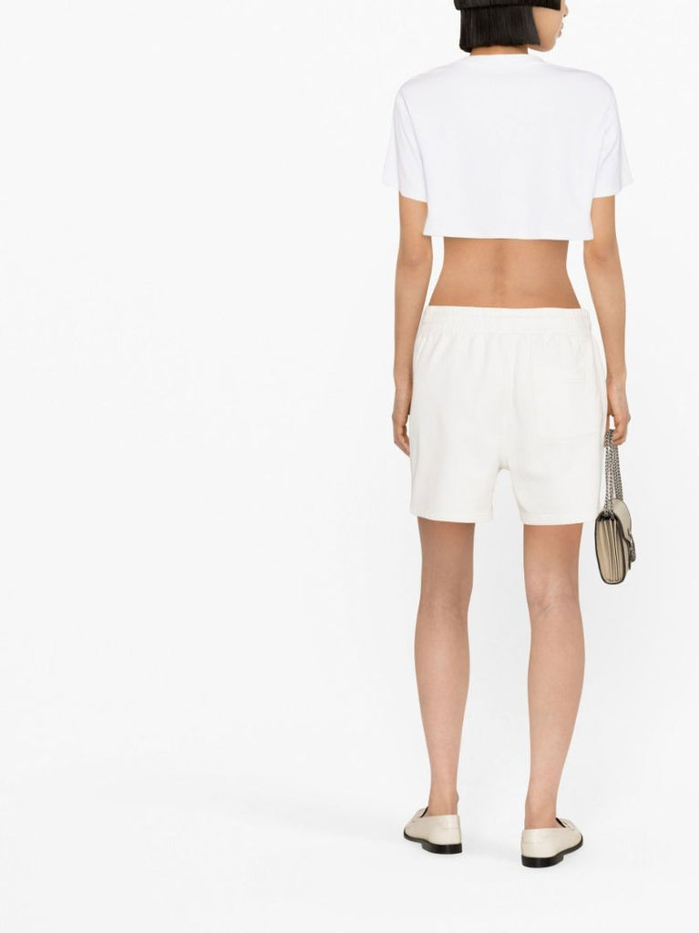 White Embroidered Logo Track Pants