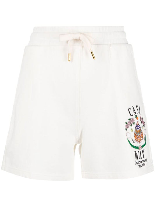 White Casa Way Track Shorts