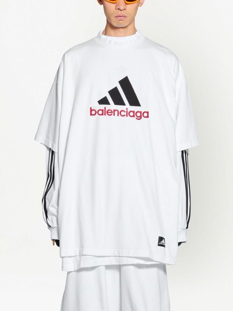 X Adidas White Logo Embroidered Crew Neck Cotton T-shirt