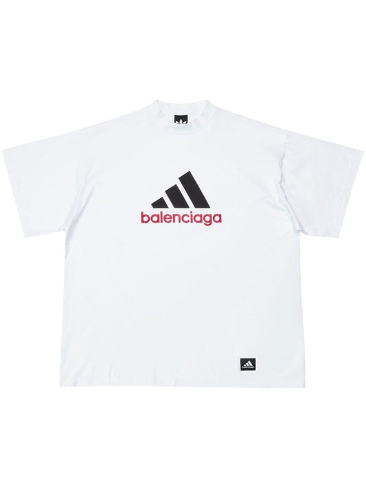 X Adidas White Logo Embroidered Crew Neck Cotton T-shirt
