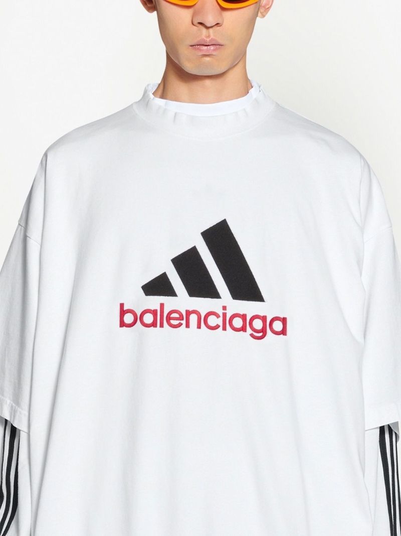 X Adidas White Logo Embroidered Crew Neck Cotton T-shirt