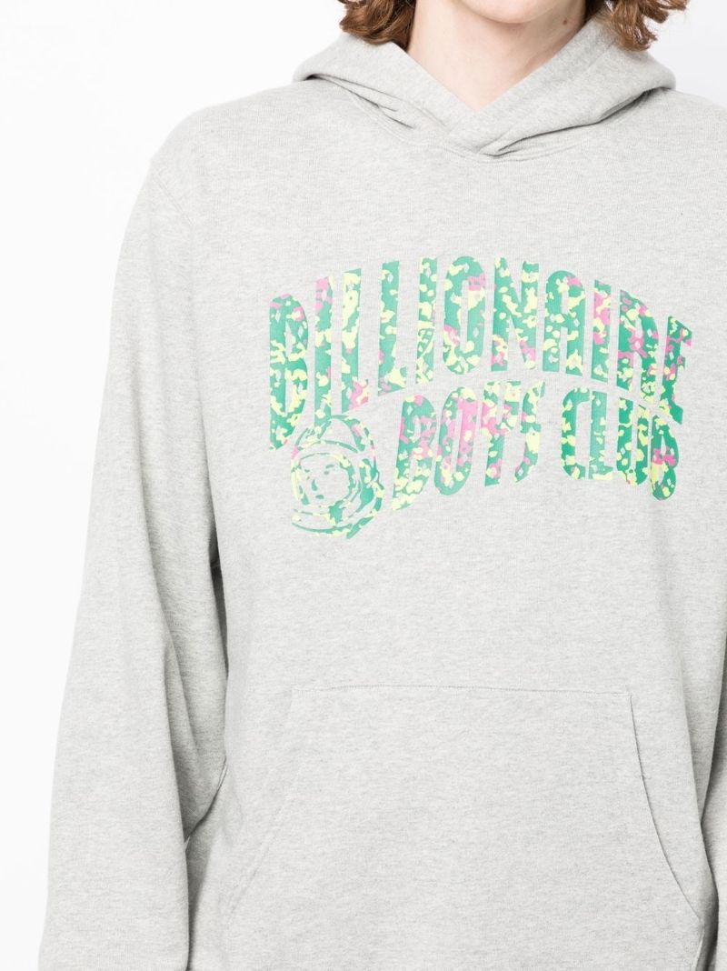 Grey Hibiscus Camo Arch Cotton Hoodie