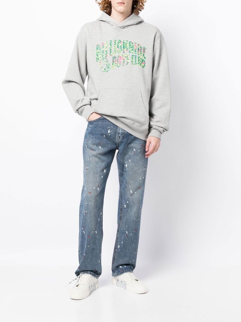 Grey Hibiscus Camo Arch Cotton Hoodie