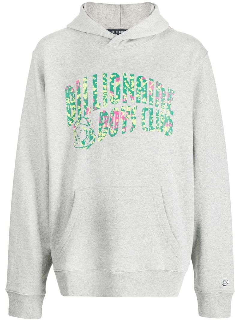 Grey Hibiscus Camo Arch Cotton Hoodie