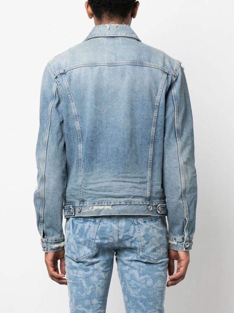 Blue Distressed Denim Jacket