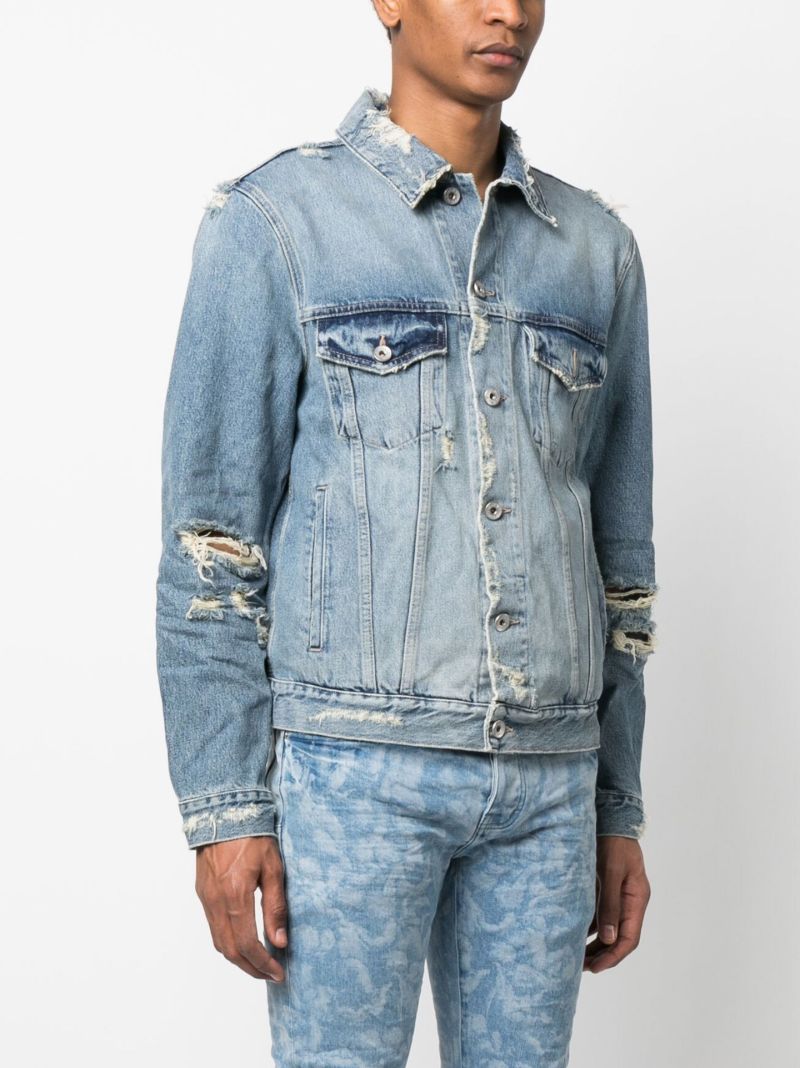 Blue Distressed Denim Jacket