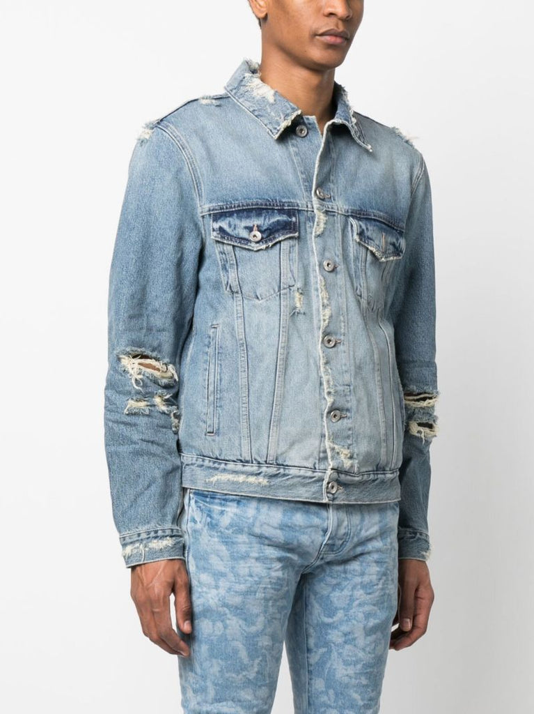 Blue Distressed Denim Jacket