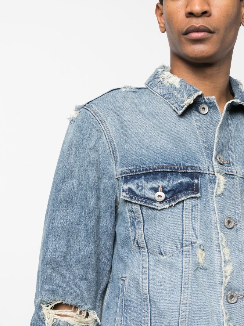 Blue Distressed Denim Jacket