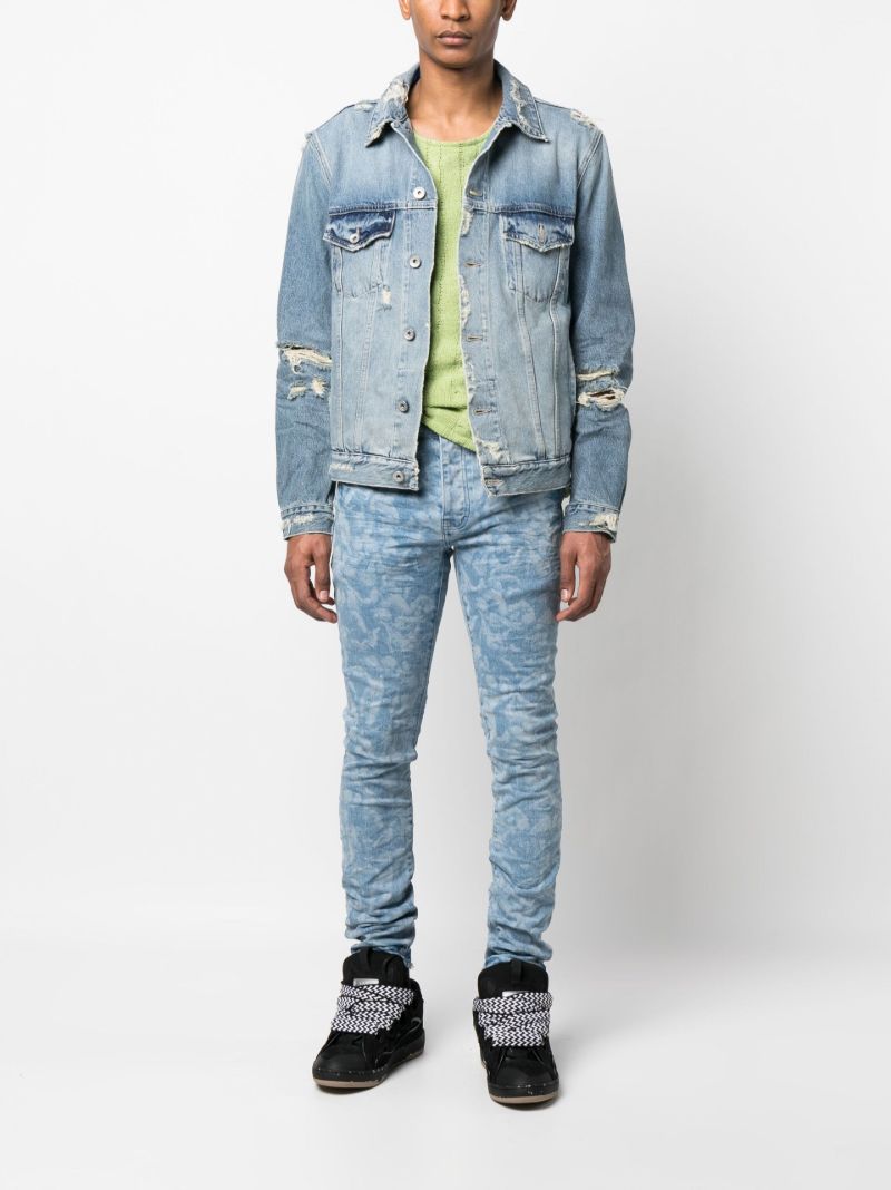 Blue Distressed Denim Jacket