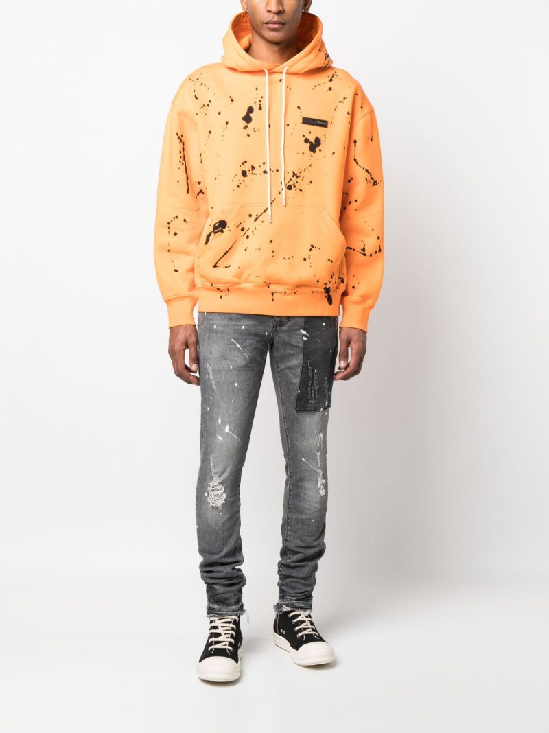 Grey Paint-splatter Slim Jeans