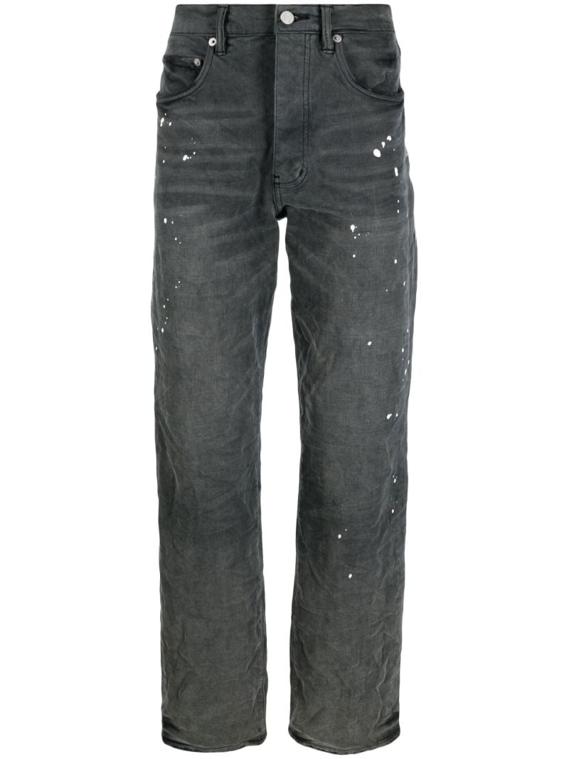 Black P011 Straight-leg Jeans
