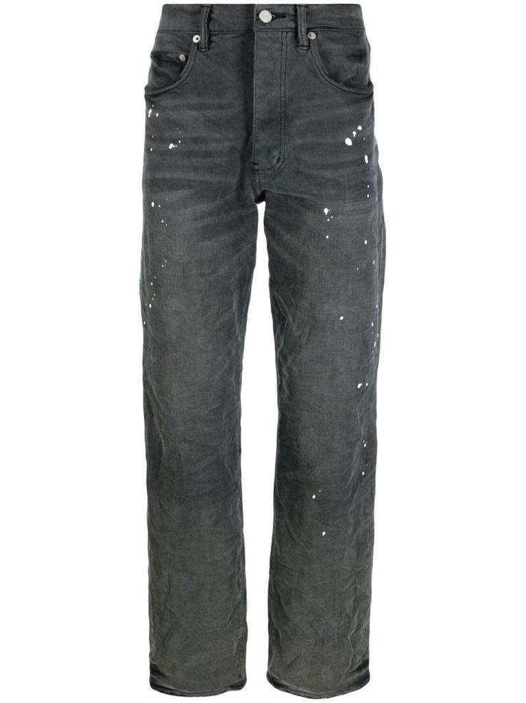 Black P011 Straight-leg Jeans