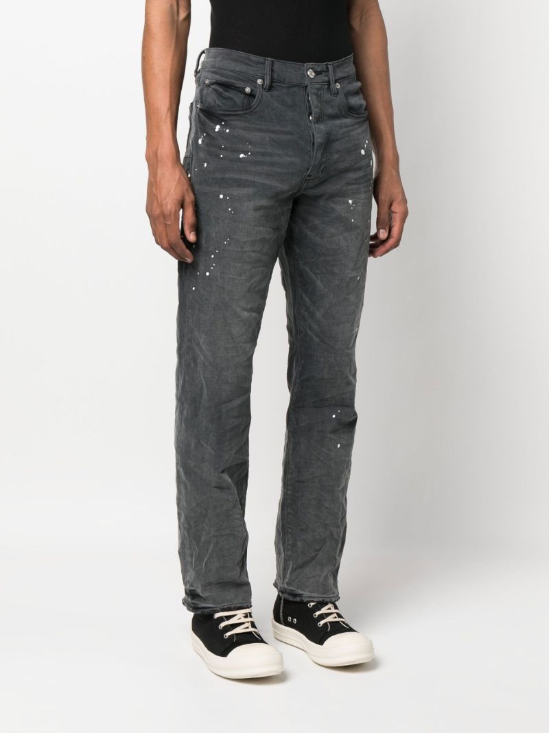 Black P011 Straight-leg Jeans