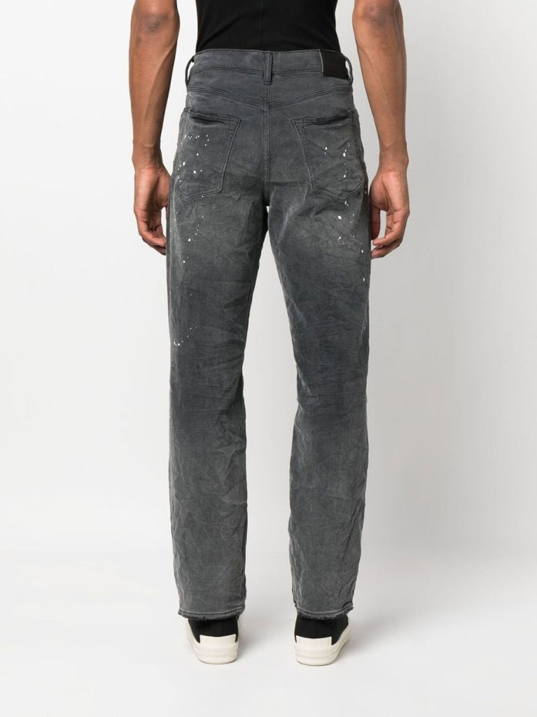Black P011 Straight-leg Jeans