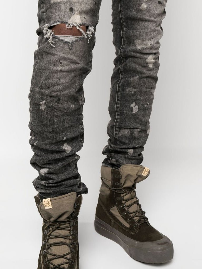 Black Distressed Skinny Jeans